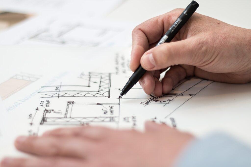 house plan drawn by hand