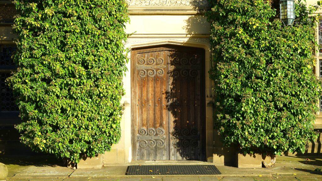 brown wooden door