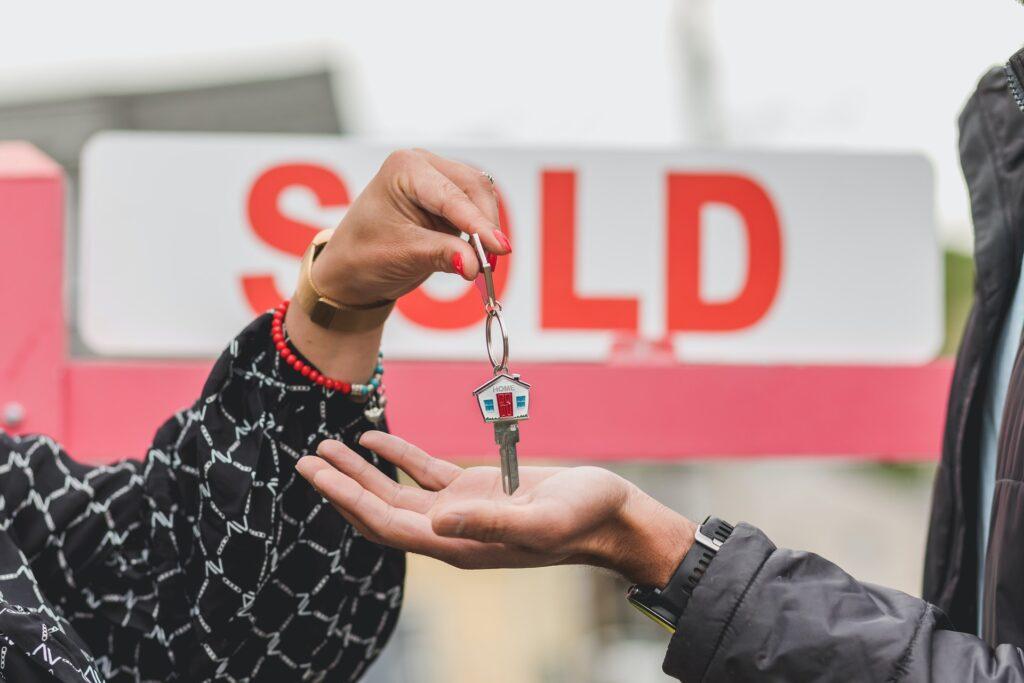 a person holding a key