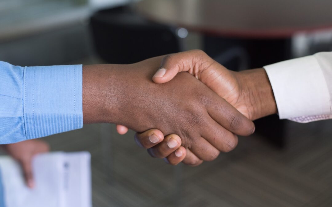 two person handshaking